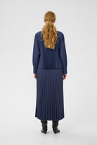 Back view of matching InWear denim co-ord with pleated detailing