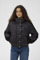 InWear Genoa boxy fit puffer jacket black front model view