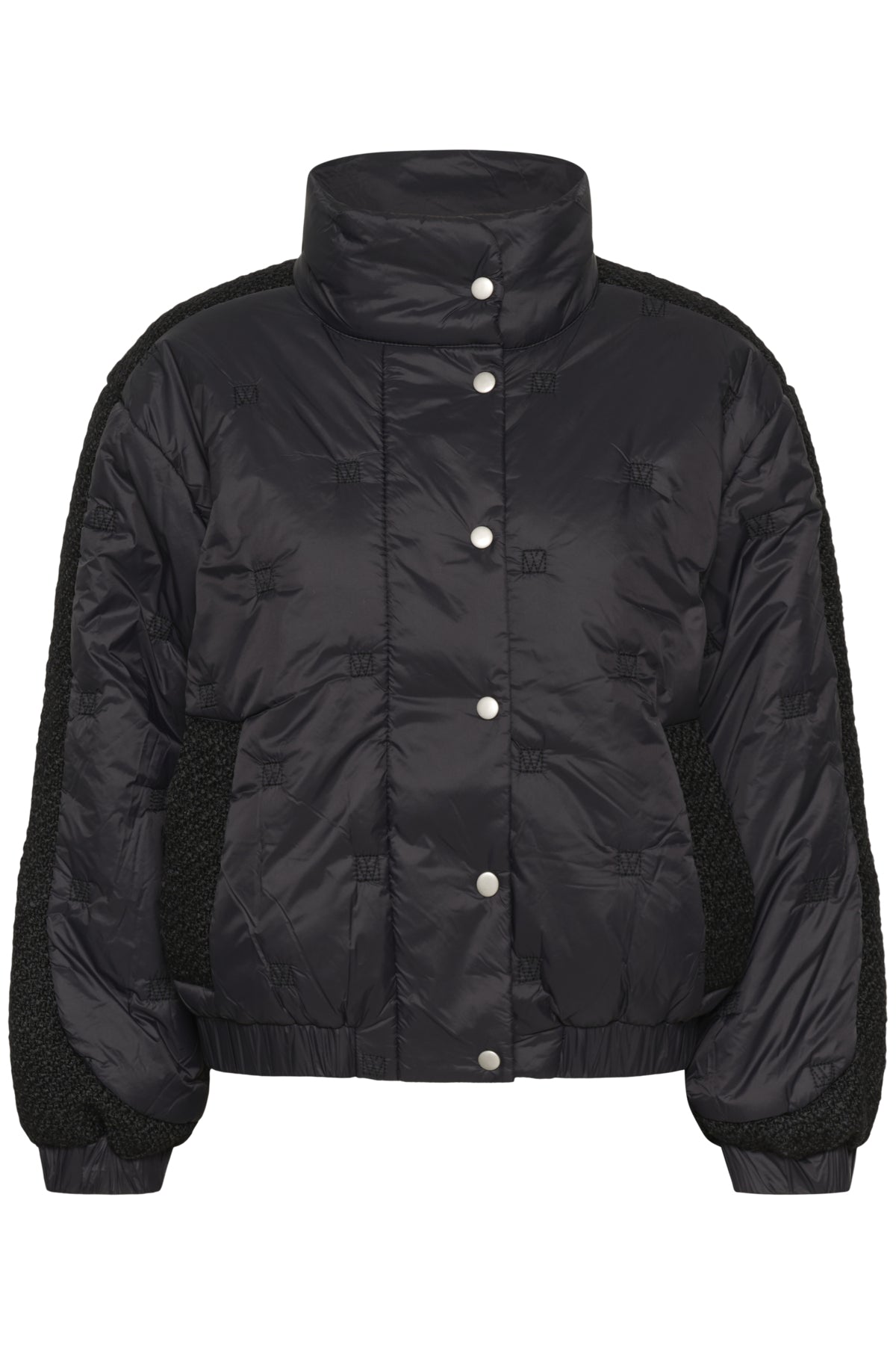 InWear Genoa boxy fit black puffer jacket front flat lay