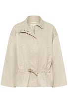 InWear Grace Lynn jacket beige showing snap front and relaxed shape