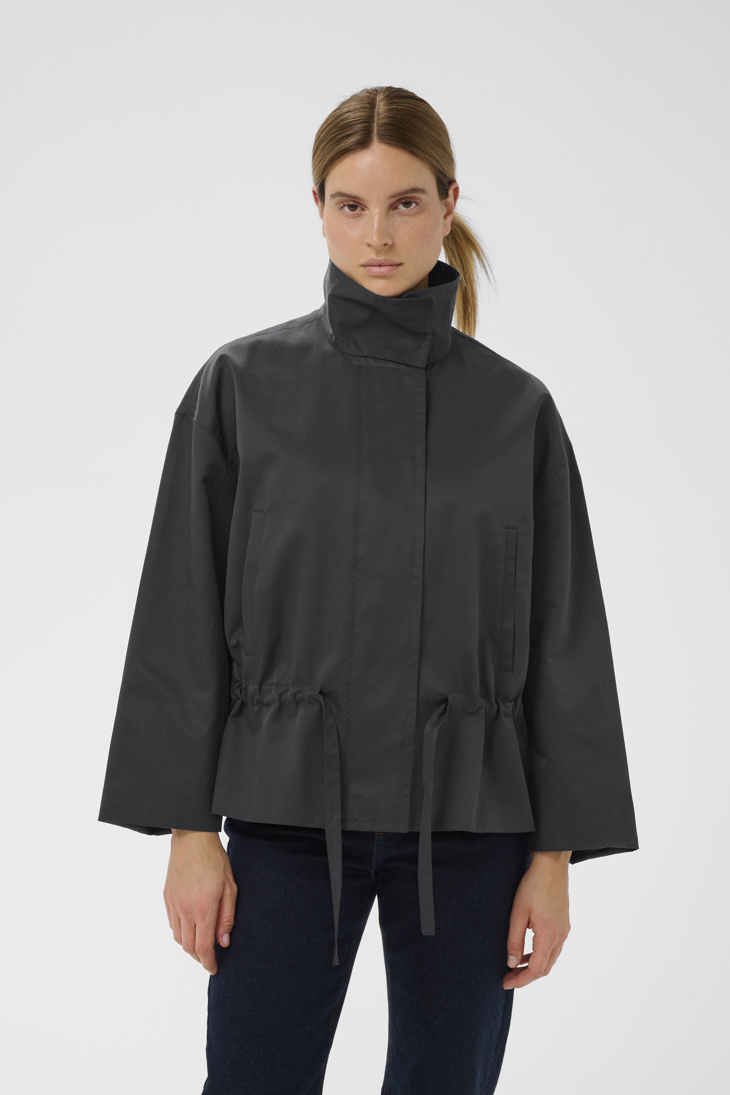 InWear Grace Lynn boxy fit jacket in navy front view