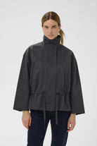 InWear Grace Lynn boxy fit jacket in navy front view