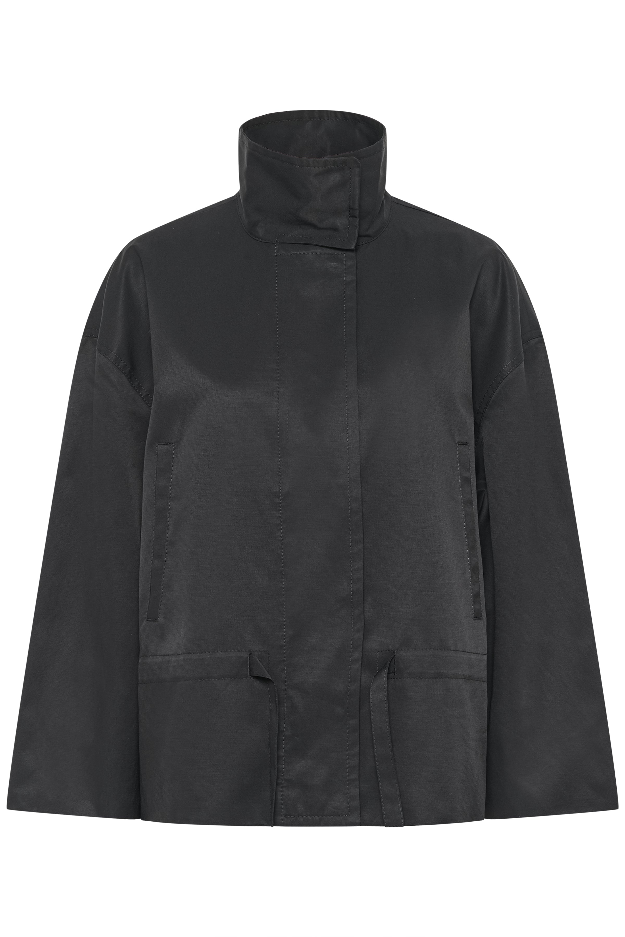 InWear Grace Lynn jacket navy close-up of collar and shoulder line