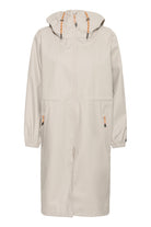 InWear Geneva hooded waterproof beige raincoat front view