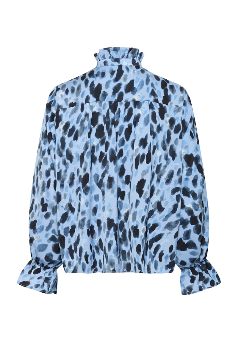 Rear flat lay of InWear Gracie blouse showing painted dot print all over