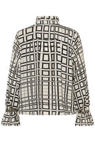  Back view of InWear Gracie printed cream & black blouse