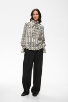 InWear Gracie smart casual printed blouse with ruffle neck