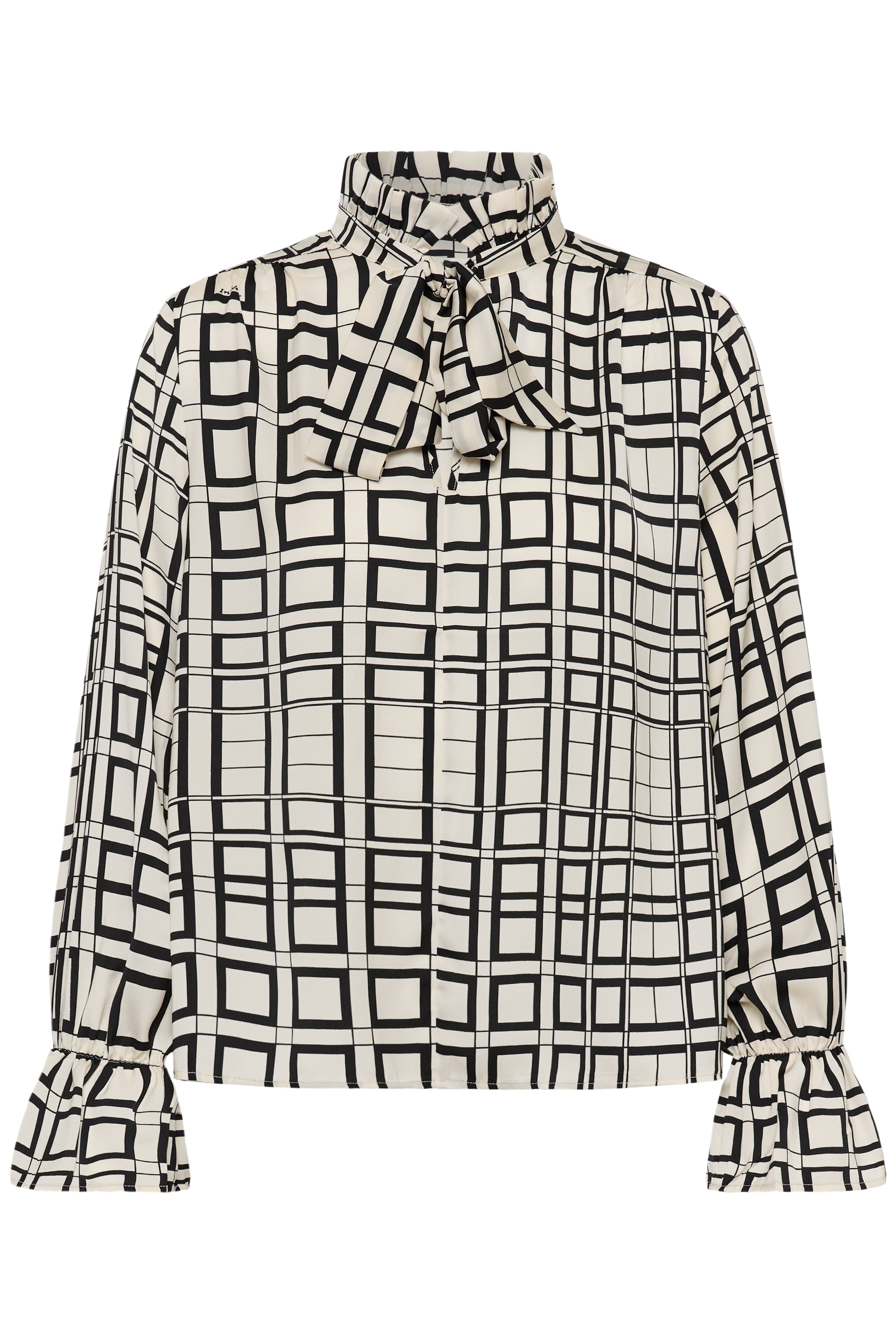 Front view of InWear Gracie tile print dressy blouse