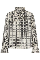 Front view of InWear Gracie tile print dressy blouse