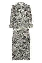 InWear black and white occasion midi dress styling