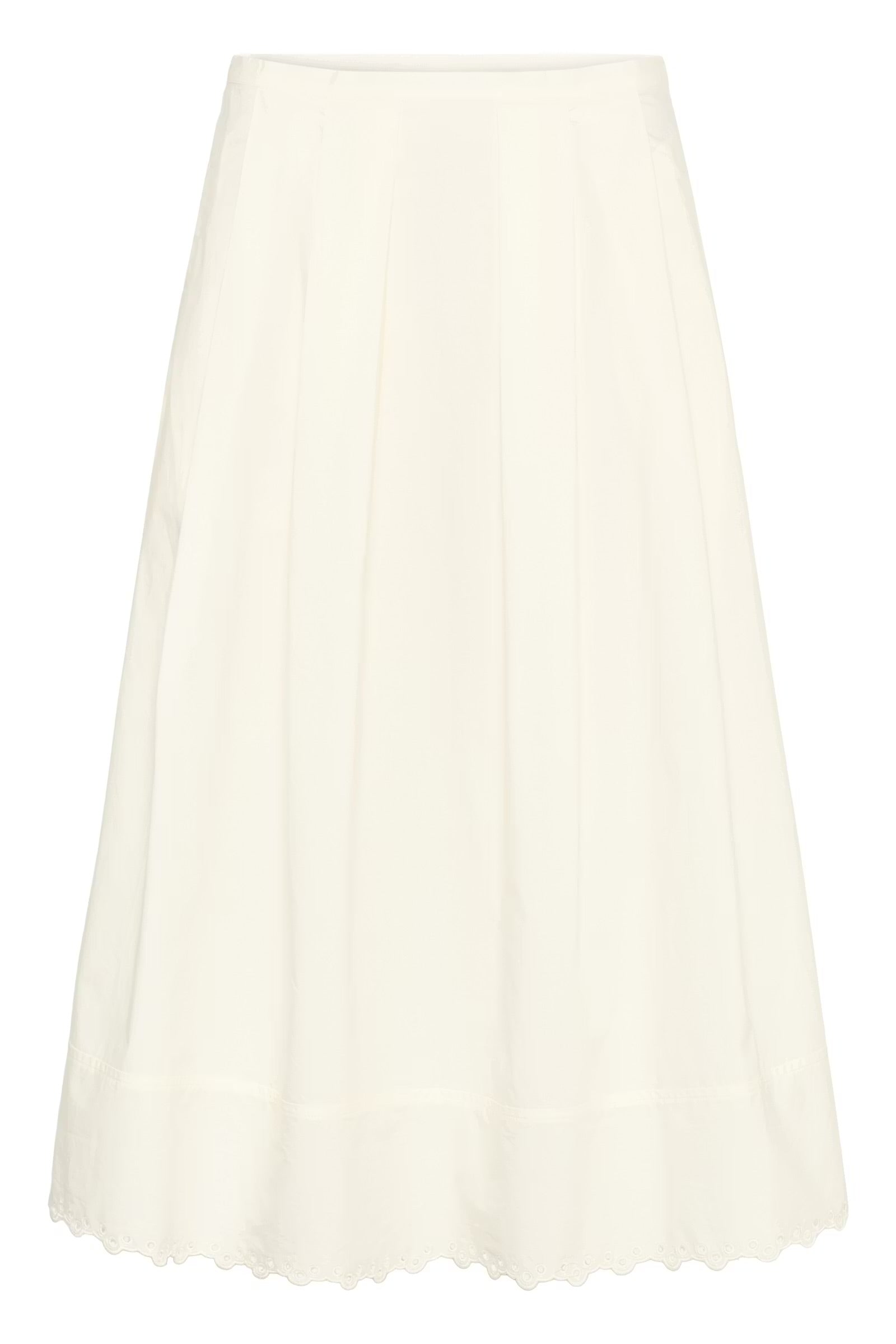 InWear cream A-line midi skirt full length front clean silhouette
