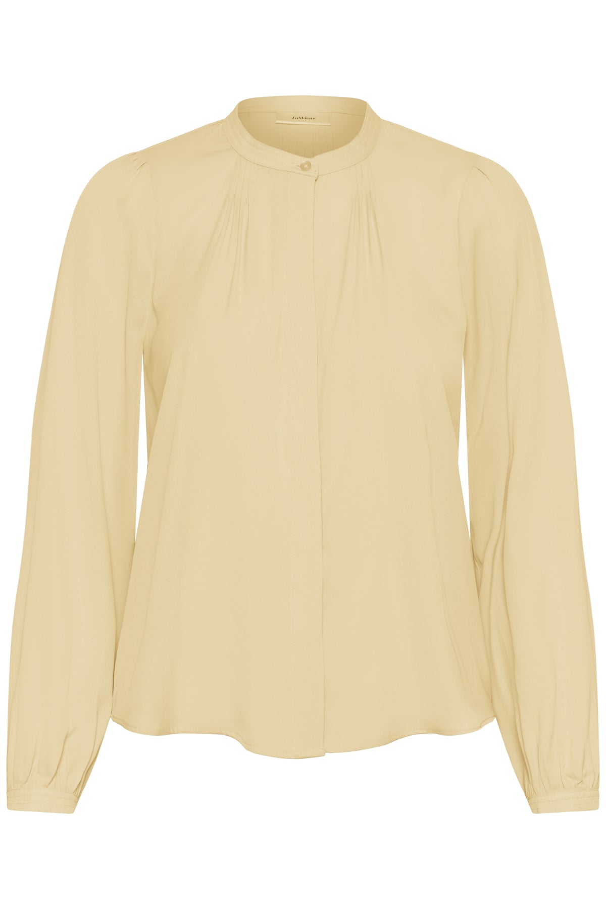 InWear Leah Mao collar blouse yellow long sleeve front