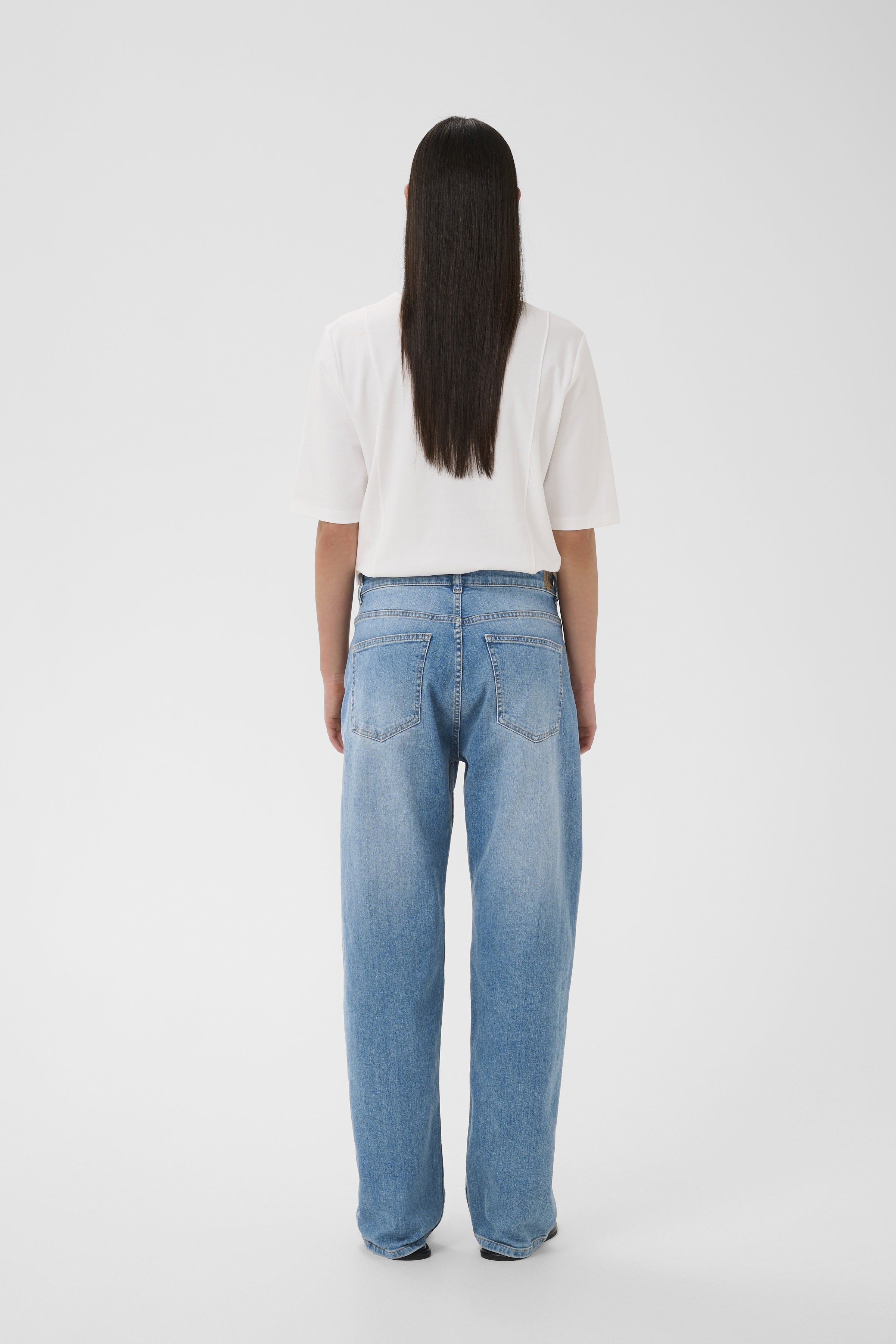 InWear Darlina light blue straight leg jeans back view
