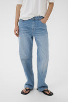 InWear Darlina high waist straight leg jeans light blue