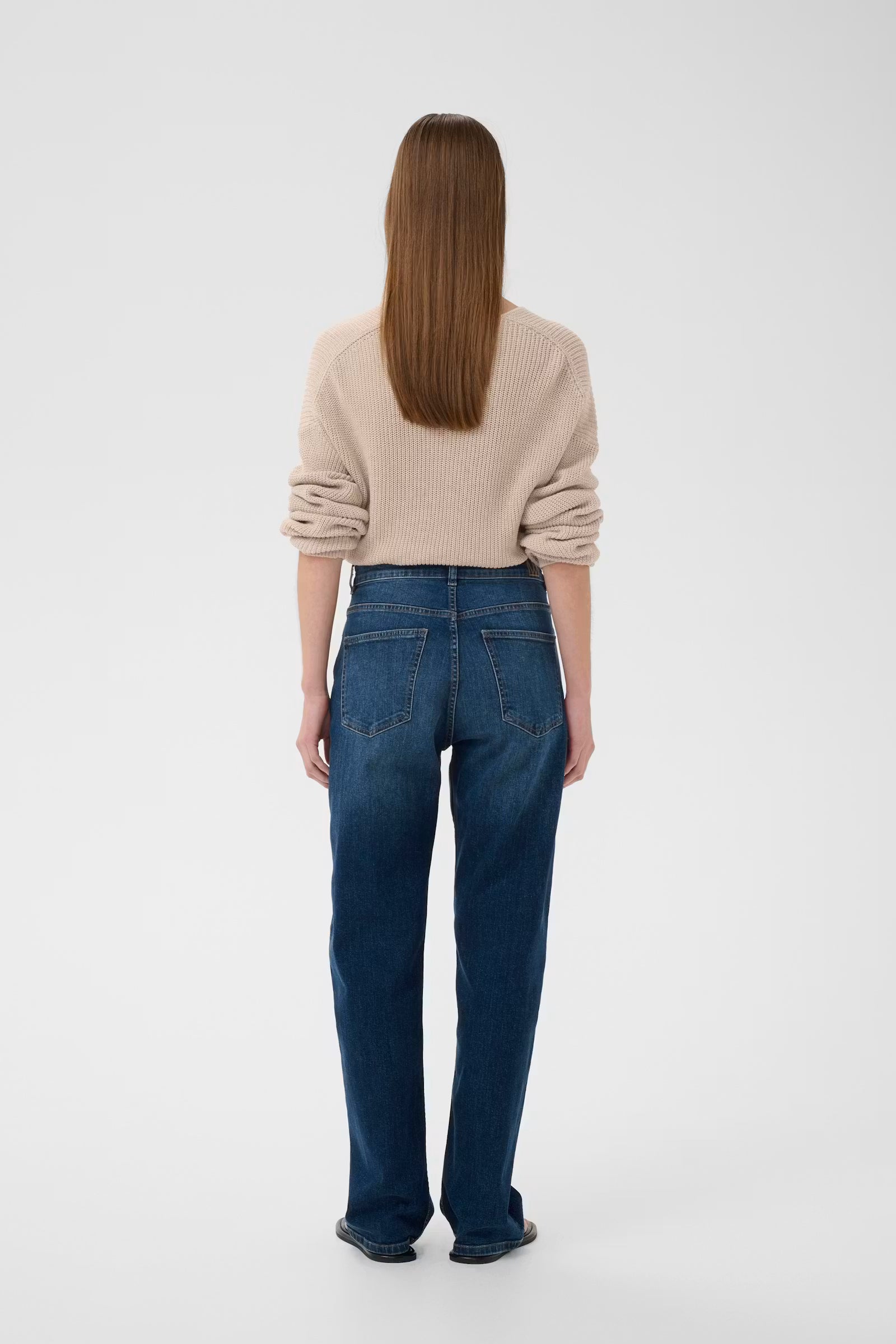 InWear Darlina dark blue straight leg jeans back view
