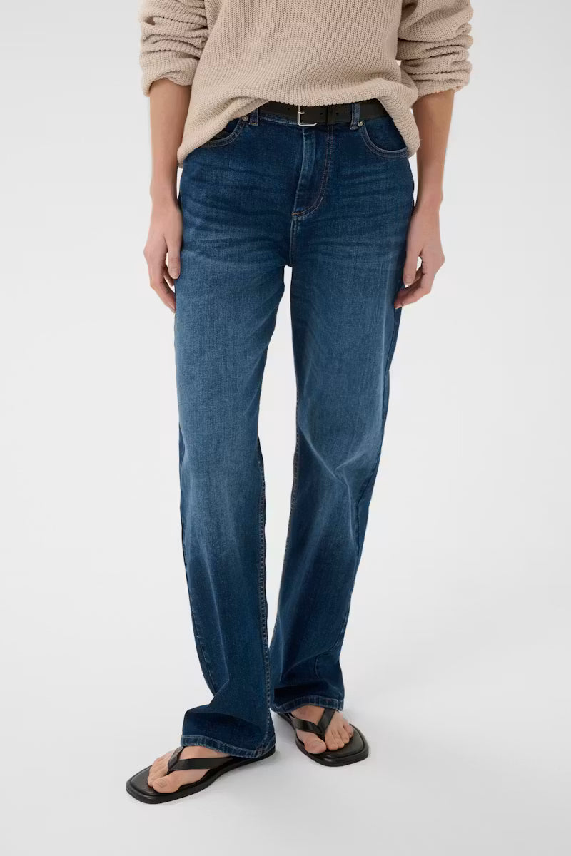 InWear Darlina washed dark blue full-length jeans front