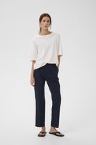 InWear Diz Nolona navy trousers flat front detail