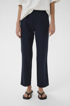 InWear Diz Nolona navy straight leg trousers full length