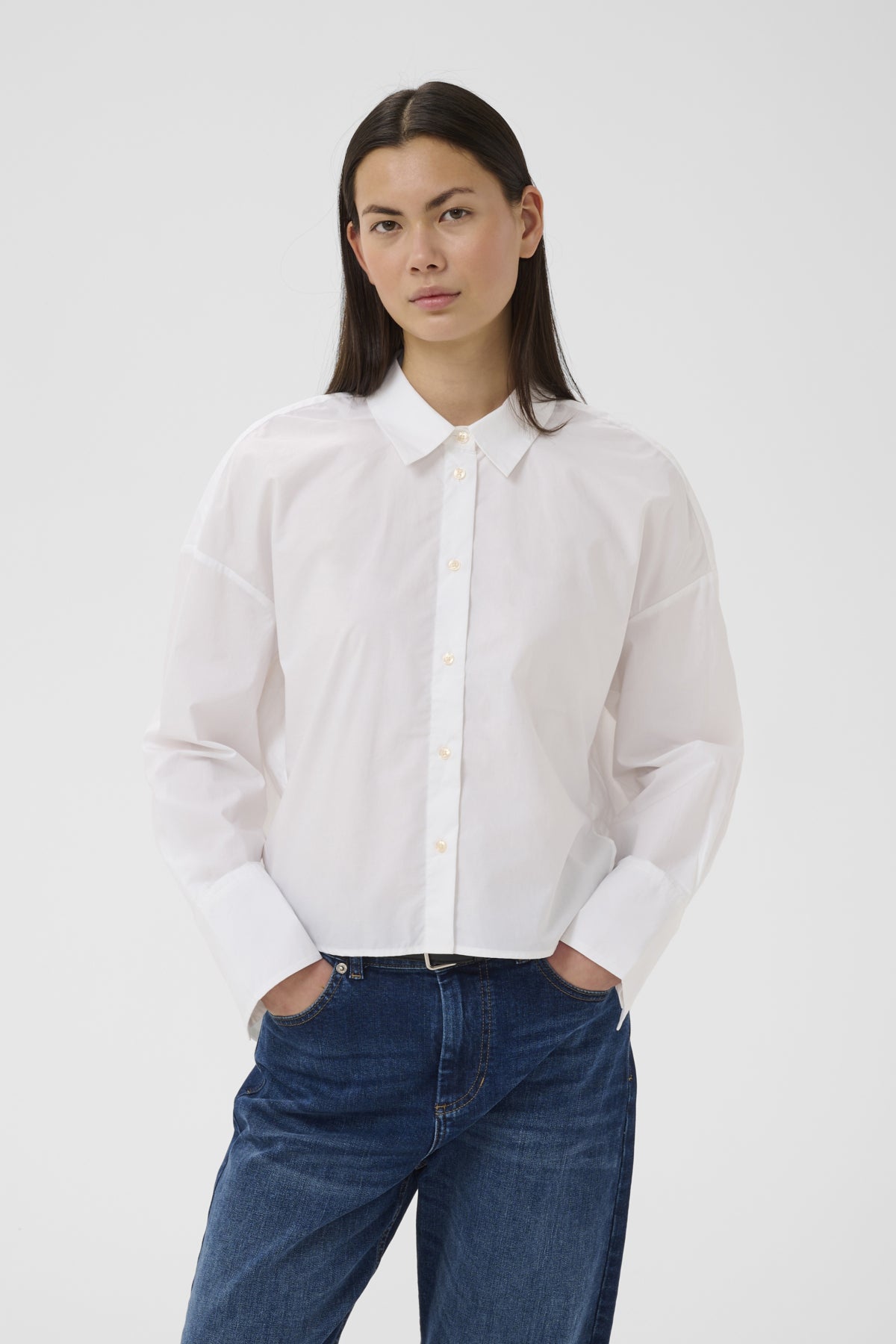 InWear Lelo Neola relaxed fit white shirt front view