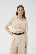 InWear Lake satin shirt fitted silhouette front