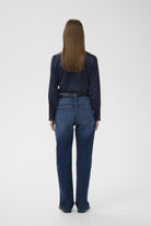 InWear Lake navy glossy blouse back view