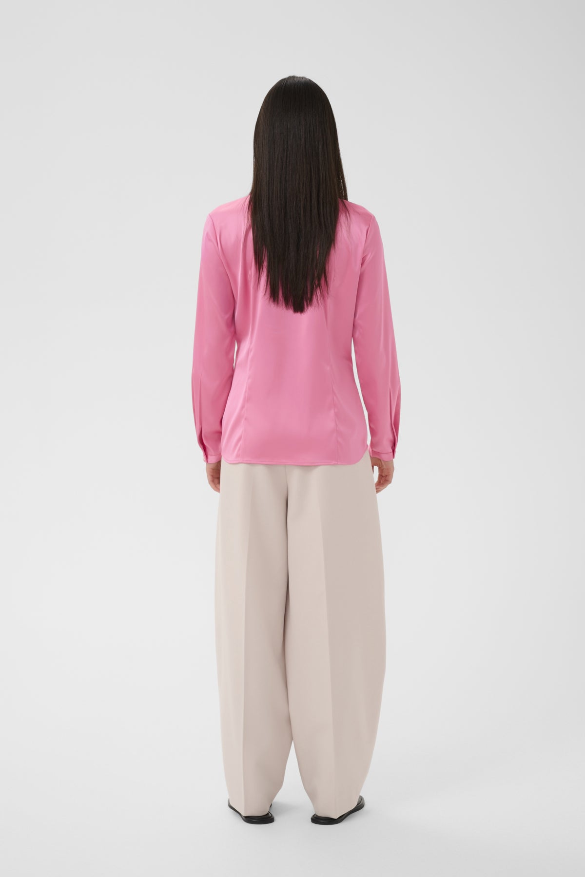 InWear Lake pink glossy blouse back view