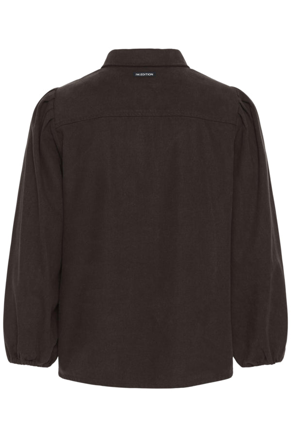 InWear Hessi brown long sleeve collared shirt back view