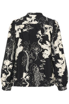 InWear Makenna black abstract print blouse rear detail