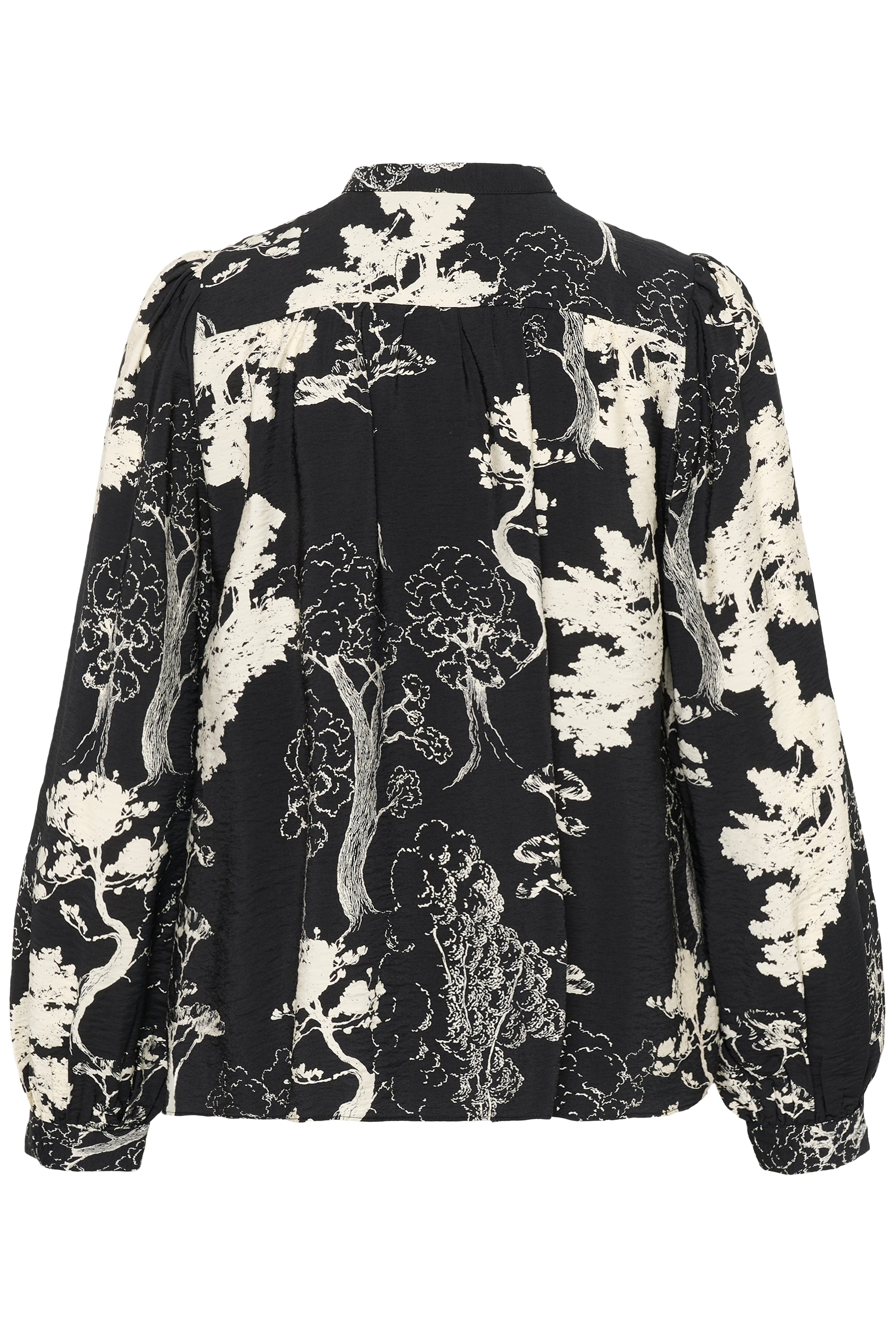 InWear Makenna black abstract print blouse rear detail