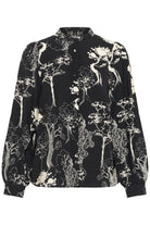 InWear Makenna black abstract print blouse close-up
8. 