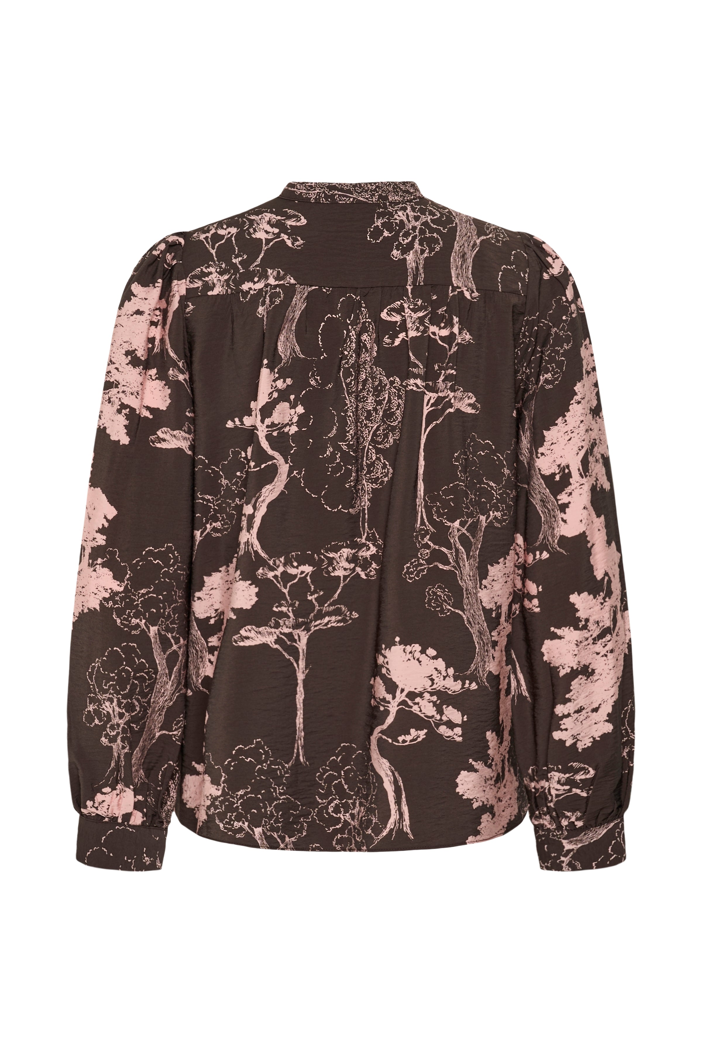 InWear Makenna brown abstract print blouse back view