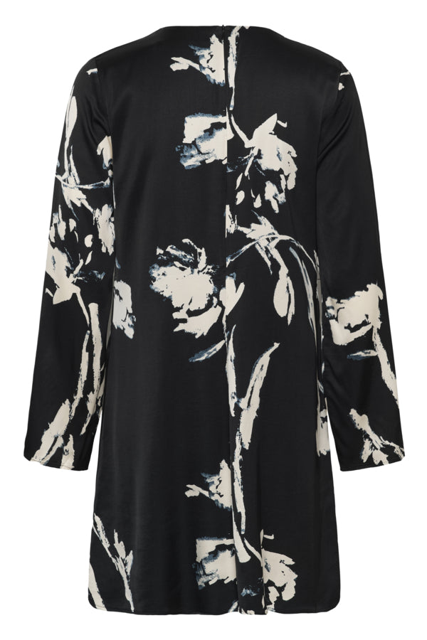 InWear Meadow black painted flower dress sleeve and print detail