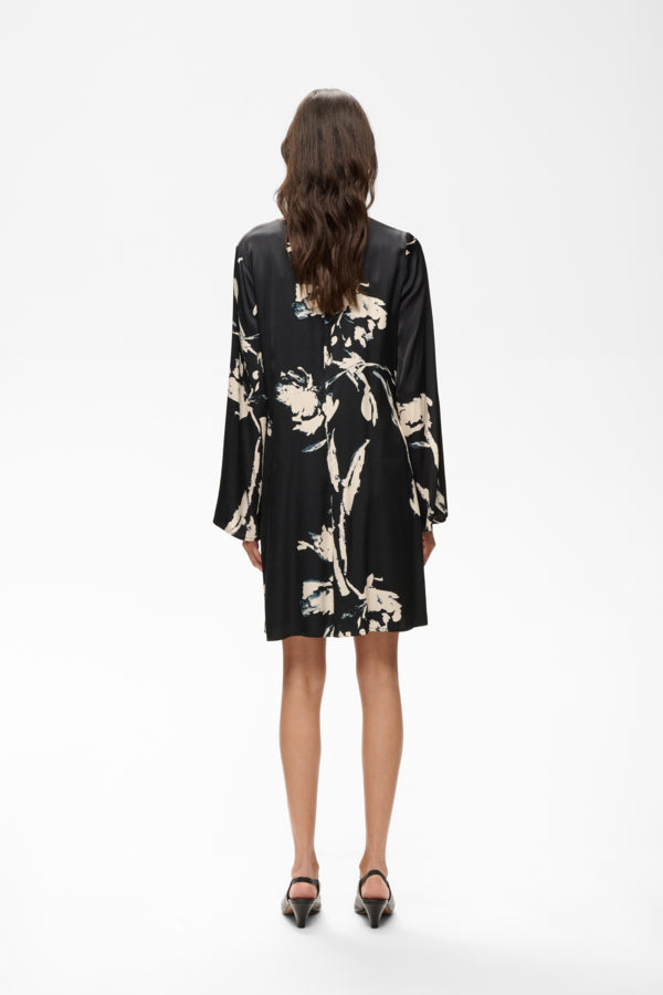 InWear Meadow black floral mini dress back view