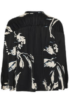 InWear Meadow Black Painted Flower blouse back detail