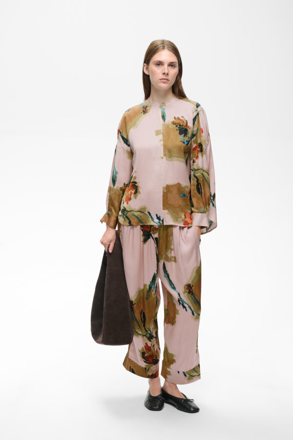 InWear Meadow Multi Painted Flower blouse styled with printed trousers