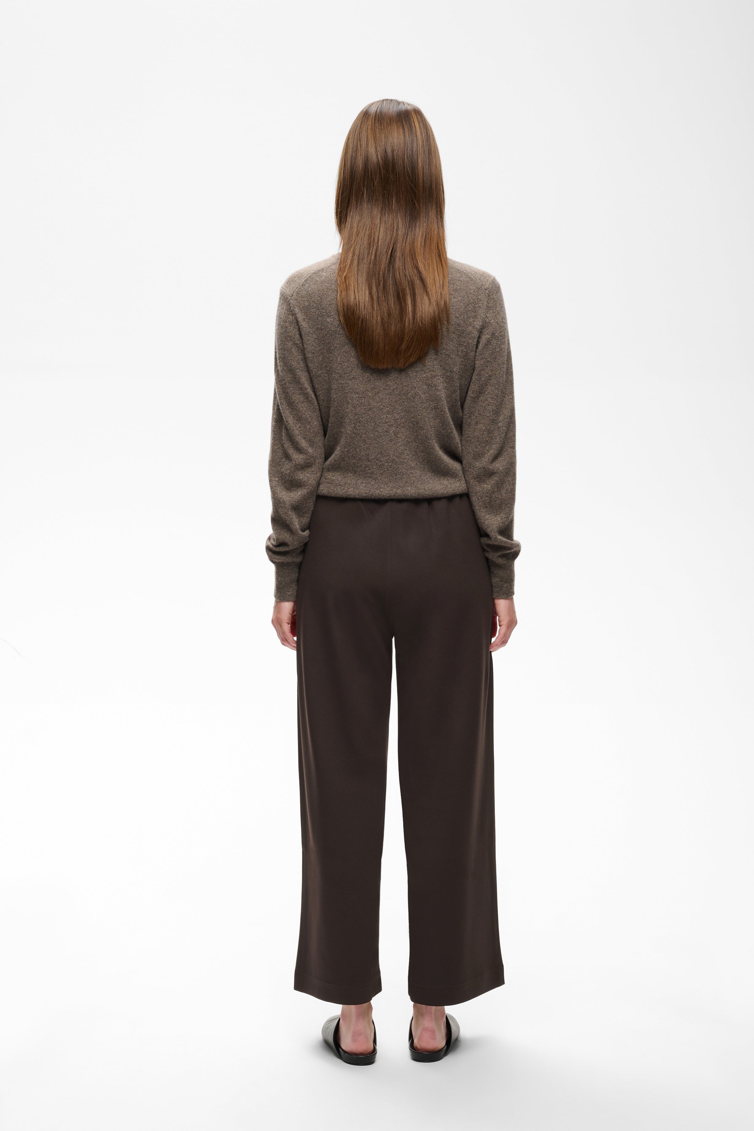 Back view of InWear Gincette brown wide leg trousers
