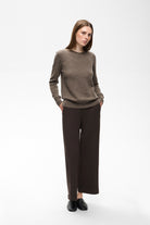 Women’s InWear Gincette brown wide leg trousers front view