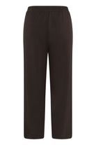 Back view of InWear Gincette brown cropped trousers with elasticated waistband
