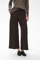 InWear Gincette brown wide leg cropped trousers front view