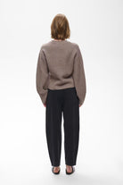 InWear Noomi Kaxy taupe wool cardigan with long sleeves – back model view