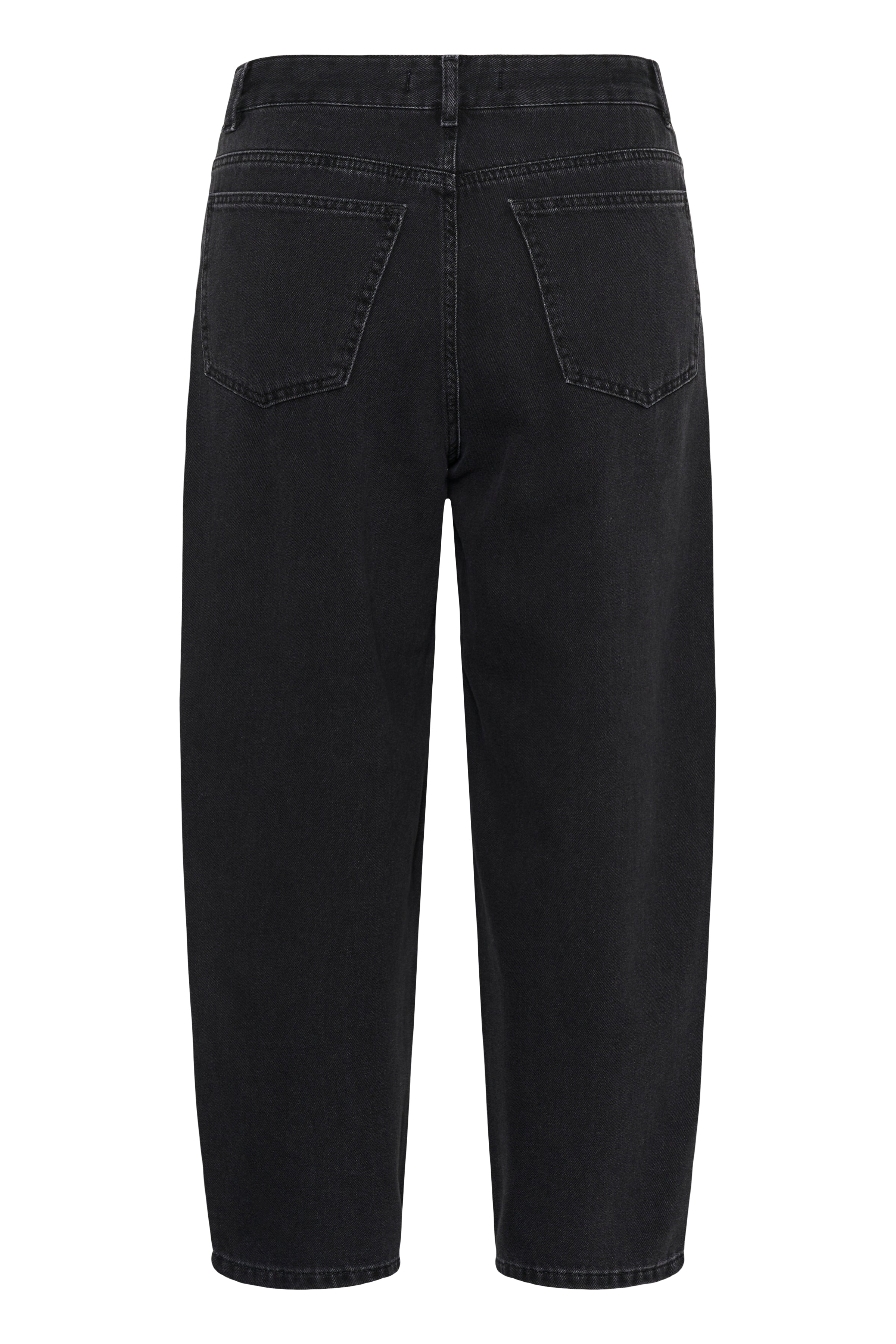 InWear Harfina black high waist barrel leg jeans back view