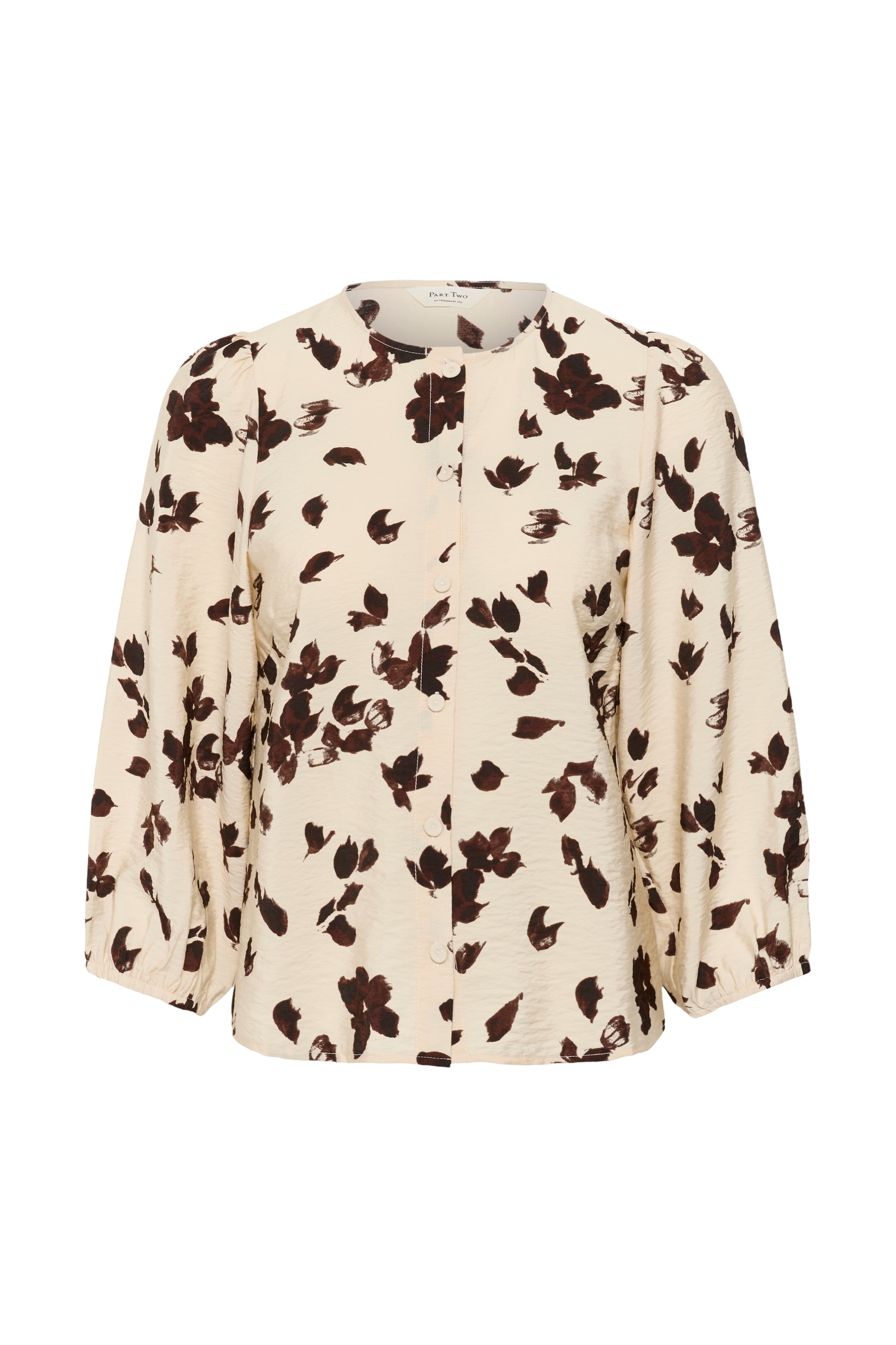Rear view of InWear Channie cream petal print blouse