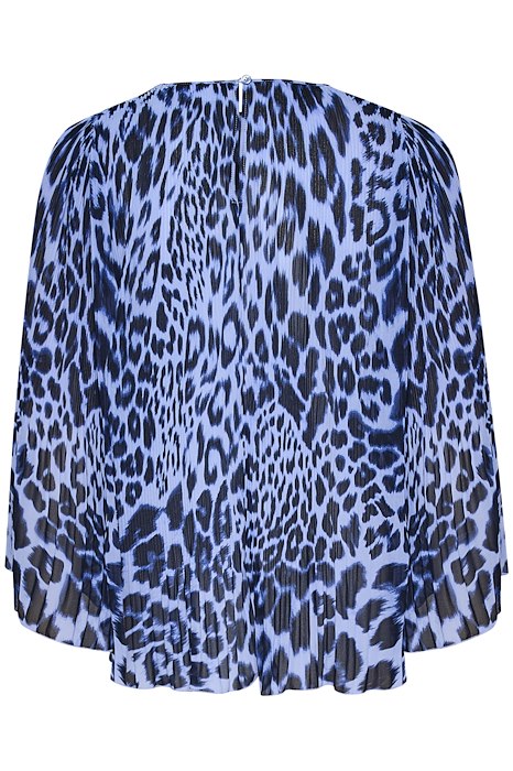 Inwear Nesdra Animal Print Pleated Frill Blouse From Back