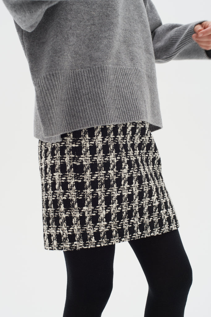 Inwear Winnie Black/White Tweed Style Knitted Skirt