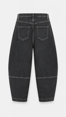 Jane Lushka Nevada black barrel leg jeans back view