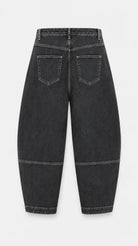 Jane Lushka Nevada black barrel leg jeans back view