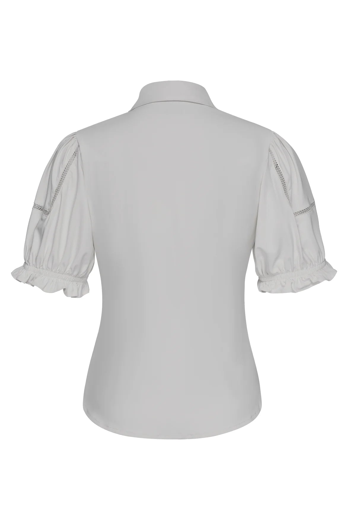 Kimara white fitted shirt style top back view structured fit