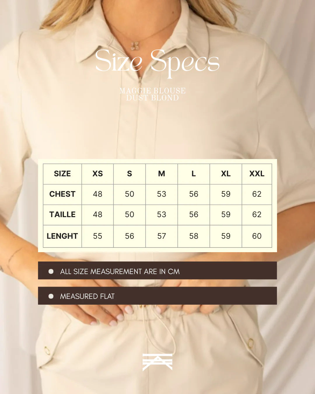 Kimara Maggie short sleeve top  size guide 