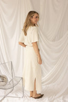 Kimara Maggie short sleeve top back view stretch fabric fit