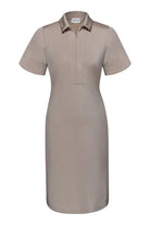 Kimara beige polo midi dress front view